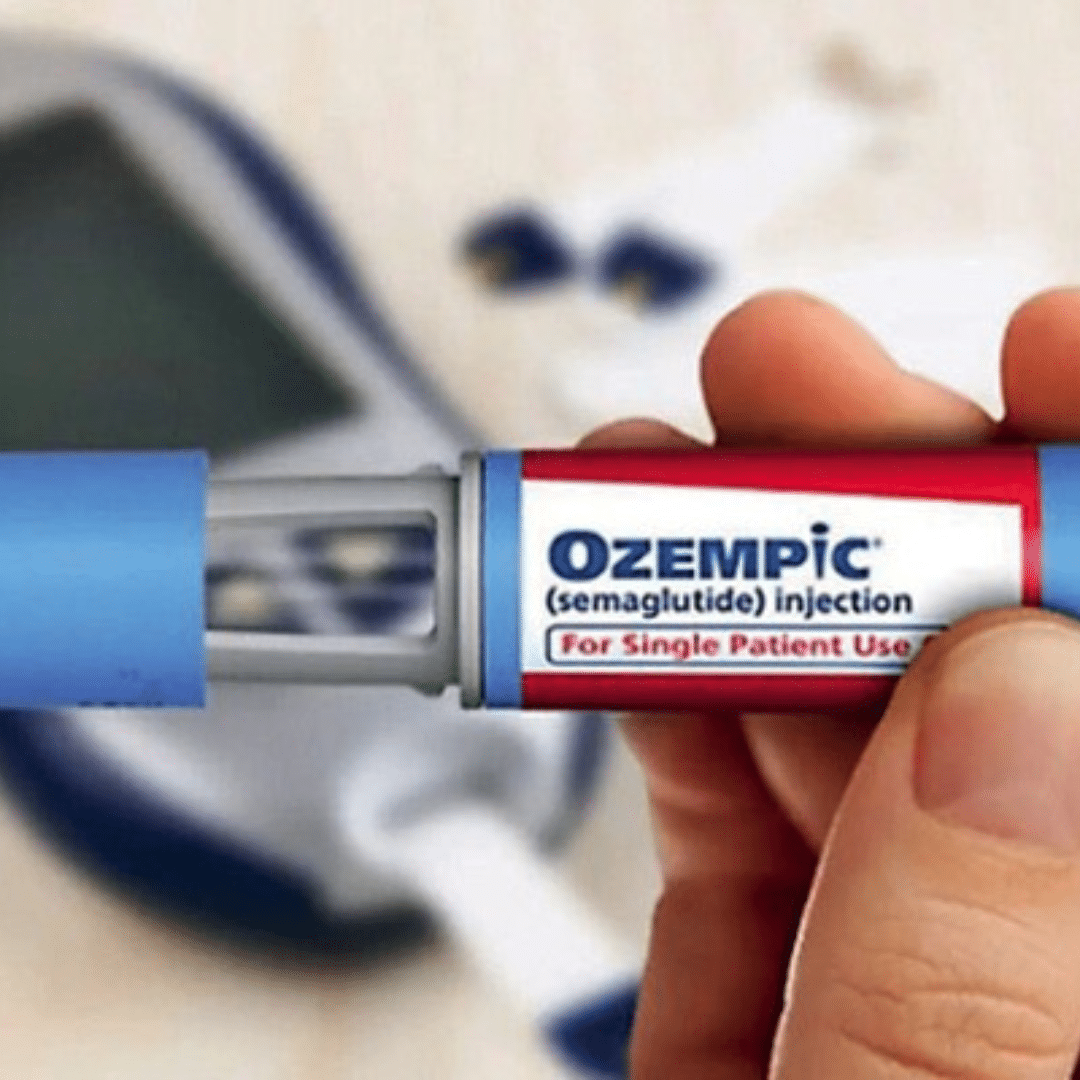 Close-up of a hand holding an Ozempic semaglutide injection pen, representing discussions about whether Ozempic is bad for teeth – ozempic bad for teeth